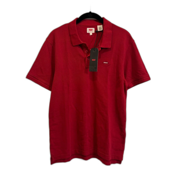 NWT Levi's Red Polo Shirt Top Mens Size Small MSRP $34.50 - Picture 2 of 8